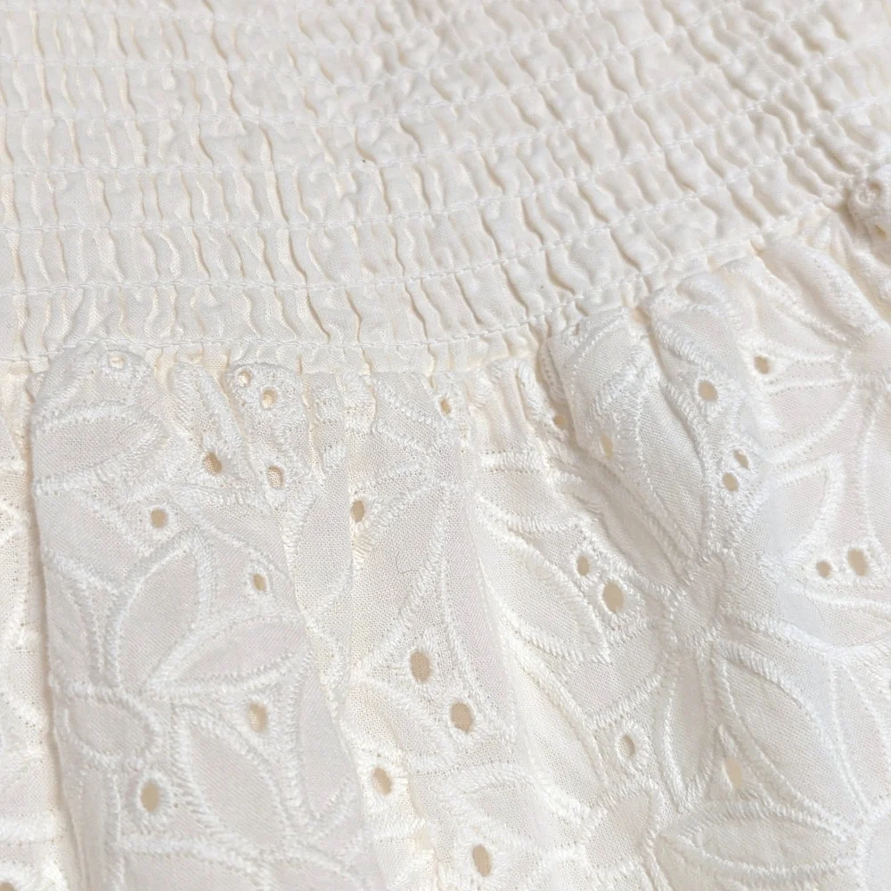 Madewell Eyelet Tie-Strap Lucie Tiered Midi Dress